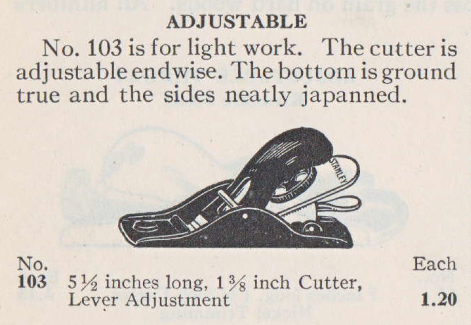 Stanley No. 103 Block Plane – History, Features, Identification ...